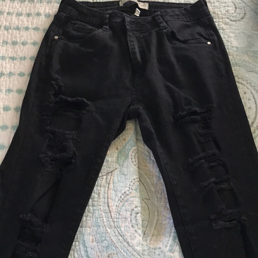 papaya ripped black jeans